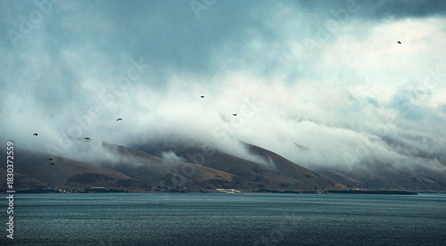fog on the lake