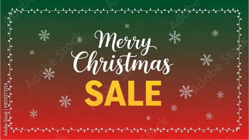 Merry Christmas Sale with Festive Lights and Snowflakes