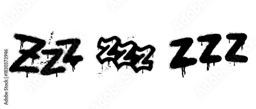 Street Art Graffiti Spray Paint ZZZ Text Symbol for Sleeping Noise
