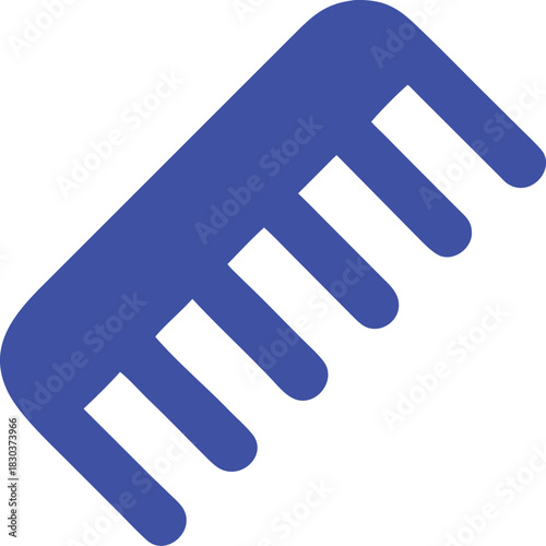 A vector icon of a blue hair comb.