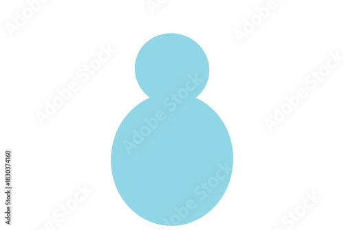 Blue avatar sign semi flat color vector icon. Customer profile. Anonymous guest. Full sized item on white. Network simple cartoon style illustration for web graphic design and animation