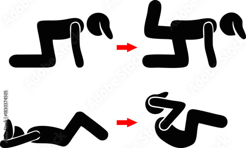 Sport people icons gym lifting warmup stretch symbols fitness poses pictograms sports exercises athl