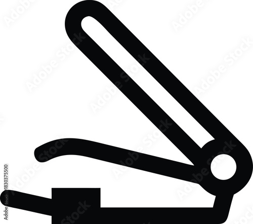 An icon of a  a hair straightener.
