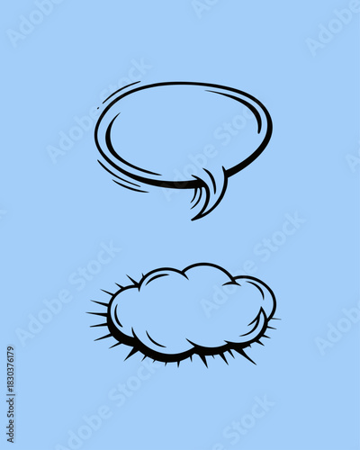 Set retro comic speech bubbles, Vintage, pop art style 