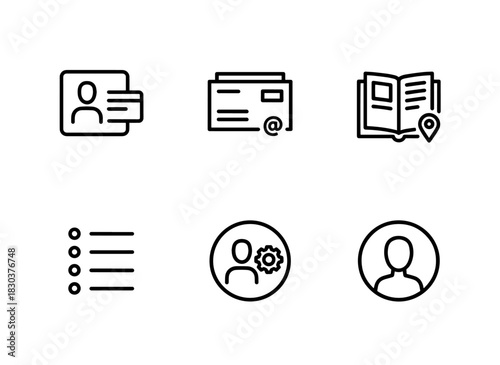 Contact Card Business Card Address Book Contact List User Profile User Avatar Minimal Bold Icon Set