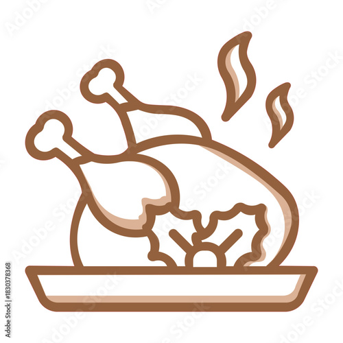 Illustration vector graphic of Roasted Turkey Icon_Flat Icon
