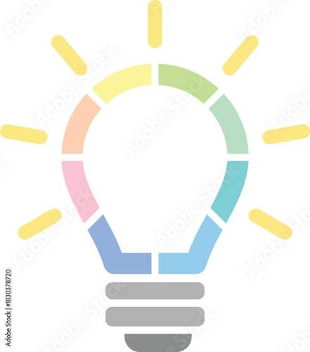 빛나는 전구의 추상적인 일러스트