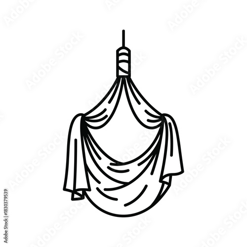 Aerial Yoga Hammock Outline Icon