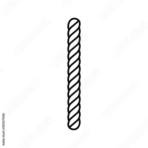 Vertical Twisted Rope Line Art Icon