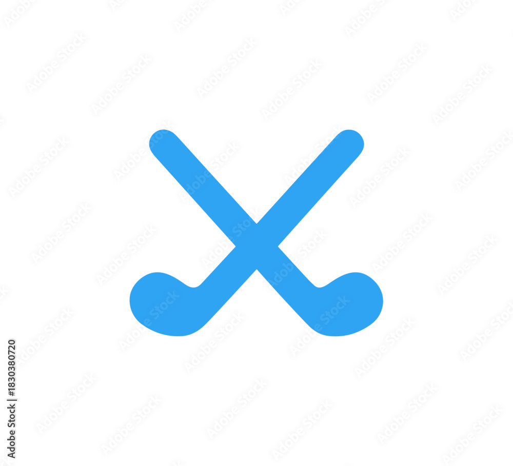 Fototapeta premium Simple Flat Crossed Hockey Stick Sport Equipment Icon Illustration