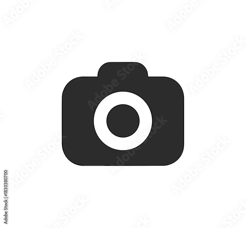 Simple Rounded Camera Outline Icon Glyph Style for Photography Design