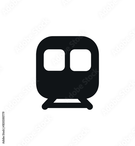 Simple Line Train Front View Symbol Icon Illustration Design