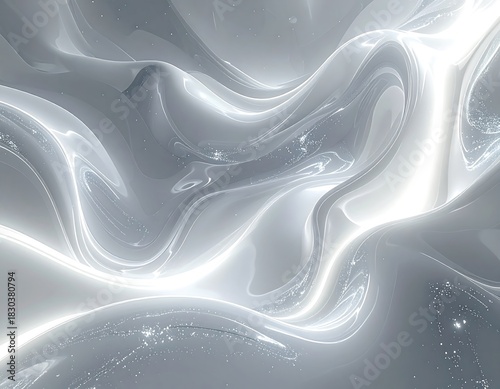 Wallpaper Mural Abstract, glossy, fluid forms illuminated with bright, ethereal light Torontodigital.ca