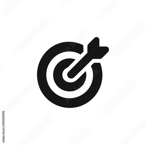 Simple Bold Target Arrow Symbol Icon for Achieve Goal Concept