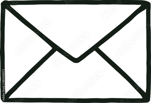 Simple hand drawn envelope illustration for communication and correspondence design