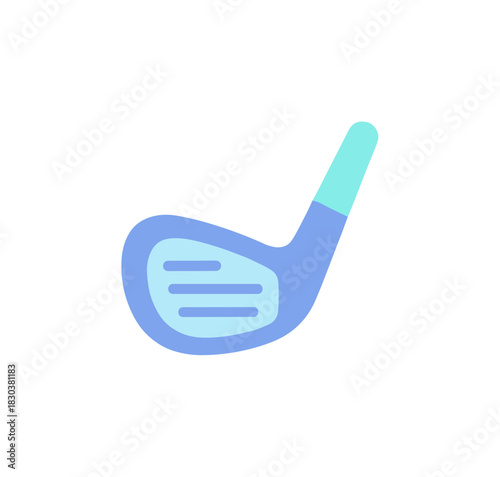 Flat Simple Golf Club Icon Illustration on White Background