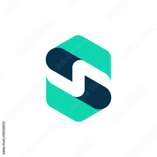 Free Download Creative abstract letter S logo icon design in a geometric hexagon shape. A modern symbol of synergy, connection, and innovation for branding - GFXLoad