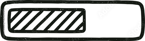Hand drawn loading bar icon progress indicator simple design element