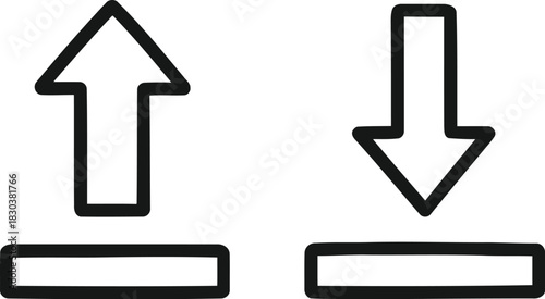 Upload and download icons simple vector graphic illustration design