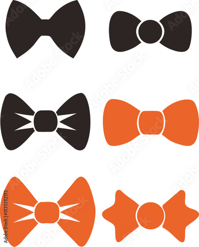 Set of various decorative bow tie shapes .eps