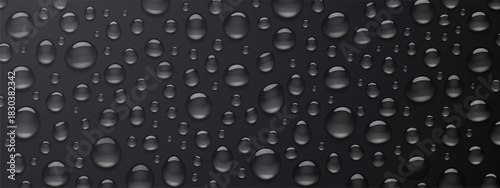 Texture of water droplets on black background