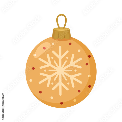 Golden Christmas Ornament With Snowflake