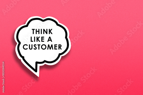 A white speech bubble with the message 