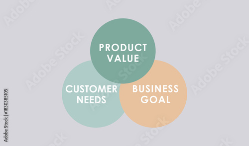 Obraz na płótnie alignment of customer needs, product value, and business goals conceptual image