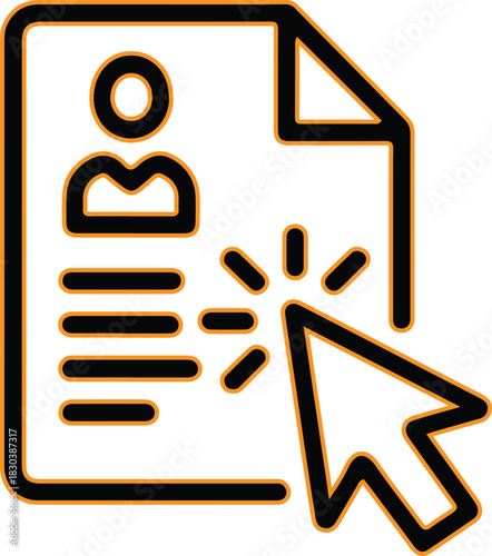 Cursor clicking on a resume or profile document icon