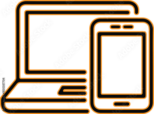 Modern laptop and smartphone digital devices for technology concepts