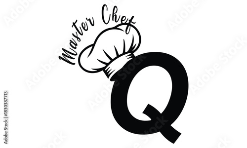 chef logo with a combination of letter q and chef hat for any business especially for restaurant, cafe, catering, etc.