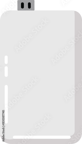 Minimalist portable data storage device vector illustration in flat icon style on isolated background