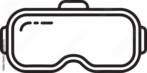 Modern vector virtual reality headset icon for digital immersion and future technology concepts