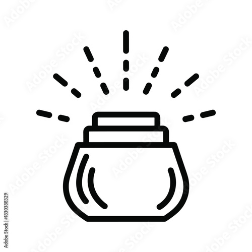 Aroma diffuser icon outlining scent dispersion, fresh air, and wellness concepts.