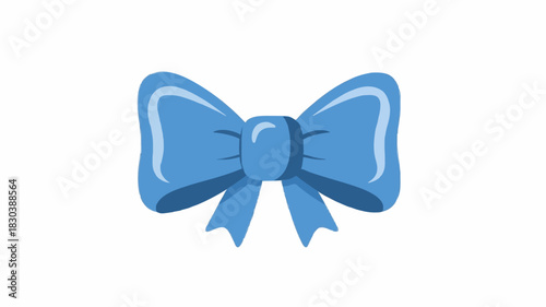 Cute Blue Bow Vector Icon – Modern Flat Style with Rounded Edges and Smooth Curves, Ideal for Stickers, Digital Downloads, UI Elements, and Craft Designs