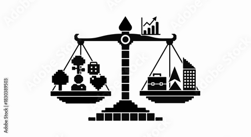 Symbolic scales balancing personal well-being with career success