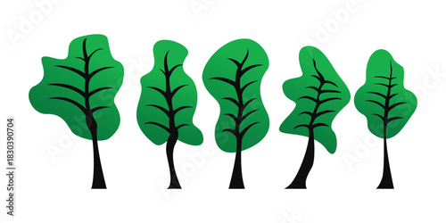 illustration tree cartoon flat design