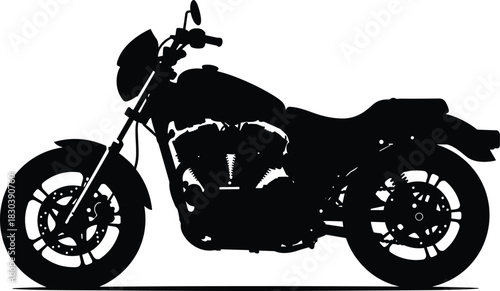 Motorcycle silhouette, black bike illustration, transport design, motorbike profile, vehicle outline, biker culture, freedom ride, speed, power, lifestyle, artwork