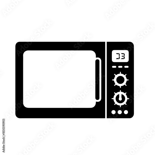 Stylish Digital Microwave Oven Vector Illustration