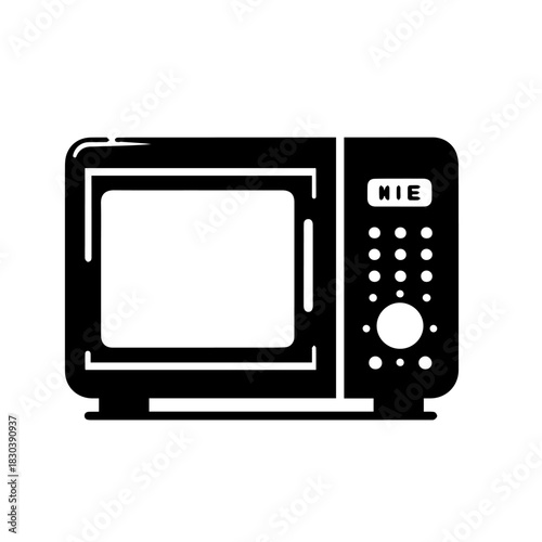 Modern Stainless Steel Microwave Oven Vector Illustration