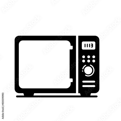 Digital Compact Microwave Oven Vector Illustration