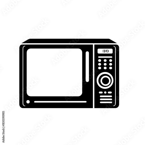 Sleek Modern Microwave Oven Vector Illustration