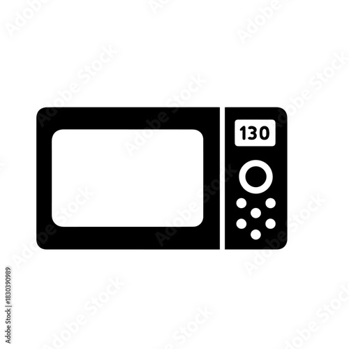 Futuristic Digital Microwave Oven Vector Illustration