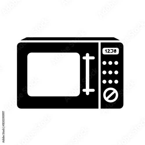 Compact Modern Microwave Oven Vector Illustration