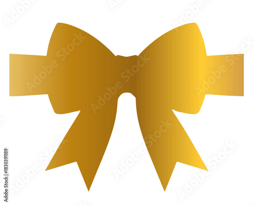 golden bow on a white background,