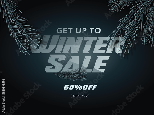 Winter Sale Poster Designe illustration .
