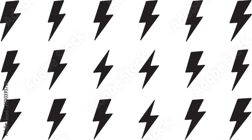 Black lightning bolt icons arranged in a grid thunderbolt