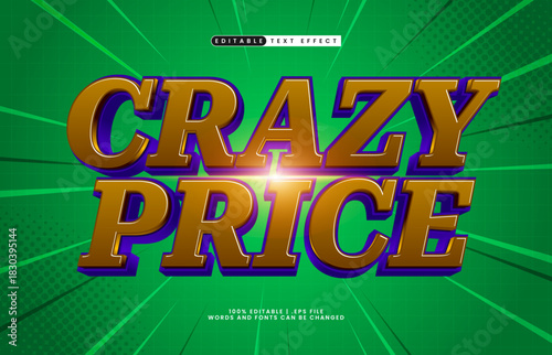 crazy price editable text effect