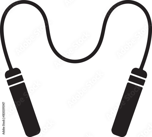 Jump rope vector icon for fitness and workout routines representing cardio exercise equipment