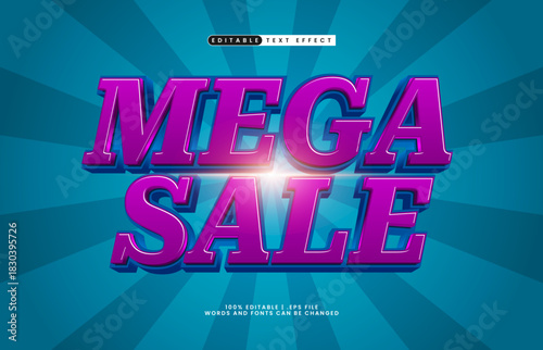 mega sale editable text effect